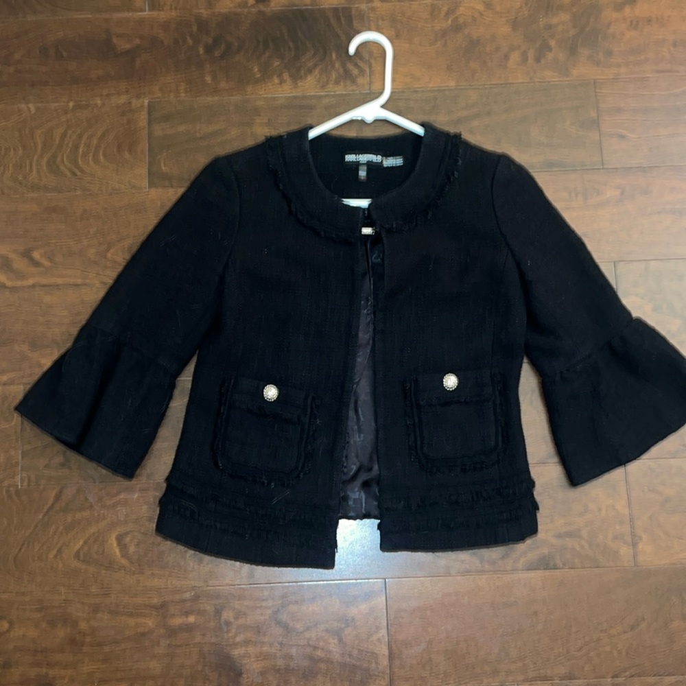 Black Karl Lagerfeld waste lenght jacket size 2